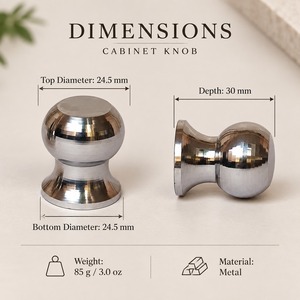 SHUBHAM <b>Metal</b> Cabinet Knob Round Drawer Knob for Kitchen Cabinet Wardrobe Dresser <b>Cupboard</b> Furniture - Product Image 5