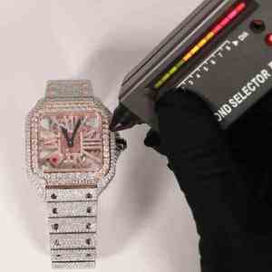 Montre de luxe pour homme en moissanite VVS de qualité supérieure, style hip-hop glacé, idéale pour les soirées, pour l'exportation - Product Image 3