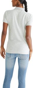 Polo de Manga Corta para Mujer, Color Gris Claro Sólido, 100% Algodón Piqué, Corte Regular Informal - Product Image 6