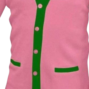 Cardigan universitaire AKA pour homme, pull en tricot personnalisé brodé pour sororité, rose et vert, pour étudiants universitaires, en acrylique épais pour l'hiver - Product Image 6