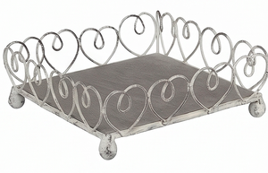 Porta Servilletas Metálico Vintage con Diseño de Corazón, Soporte Decorativo Independiente para Mesa, Hogar y Cocina - Product Image 3