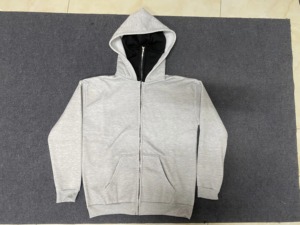 Sudadera de invierno para hombre, talla 6XL, de terciopelo, con media cremallera, estilo oversize, color liso, con capucha tipo ninja integrada, 100% algodón. - Product Image 6
