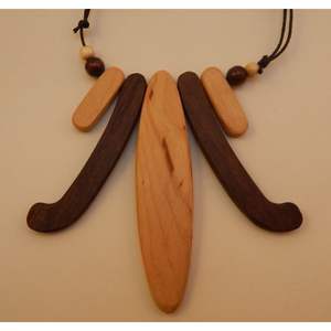 Collar de Madera Vintage Hecho a Mano para Mujer, Artesanía Ecológica de Bambú y Madera - Product Image 6