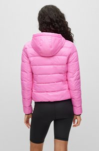 Baby <b>Pink</b> <b>Waterproof</b> Breathable Nylon Winter Zippered Puffer Women <b>Jacket</b> with Adjustable Hood Customized puffer <b>Jacket</b> - Product Image 4