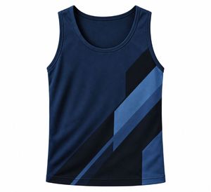 Débardeur sans manches col rond pour homme, écologique, avec logo frontal, séchage rapide, sportif, rouge et noir, en coton et fibre de bambou tricoté - Product Image 3