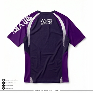 Vente en gros de chemises de compression Jiu Jitsu personnalisées avec logo, respirantes, à séchage rapide, écologiques, en polyester/spandex, unisexes, BJJ - Product Image 4