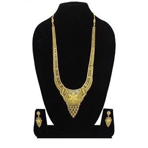 Indian Antique Jewelry Gold Plated Trendy Pure Brass Indian Bridal <b>Wedding</b> Wear Jewelry High Quality <b>Necklace</b> <b>Set</b> - Product Image 5