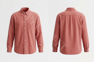 Chemise habillée à carreaux personnalisée, boutonnée, décontractée, à manches longues, en mélange de coton, avec logo personnalisé - Product Image 2