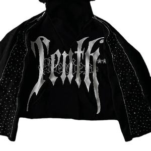 Sudaderas con Pedrería para Hombre, Logotipo Impreso, Bajo sin Rematar, Forro Polar, 100% Poliéster - Product Image 3