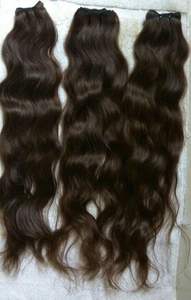 Extensiones de cabello de grado Remy de alta calidad, cabello humano indio de estilo ondulado natural, máquina de un solo donante, extremos completos gruesos de trama - Product Image 3