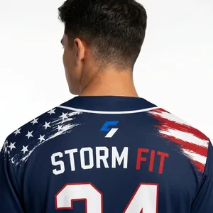 Camiseta de Béisbol para Hombre, Manga Corta, Sublimada, Absorbente de Humedad, Ajuste Atlético, Personalizada - Product Image 6