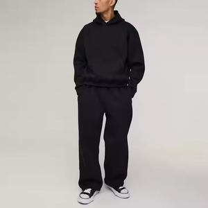 Sweat-shirt à capuche surdimensionné pour homme, gris uni, 100% coton molletonné, vêtement décontracté d'automne, coupe classique, respirant, pull-over ROLEIN 380g - Product Image 4