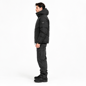 Veste matelassée technique en nylon pour homme, à capuche, imperméable, d'hiver, sans coutures, style streetwear, fermeture éclair bidirectionnelle, 85% personnalisable OEM - Product Image 3