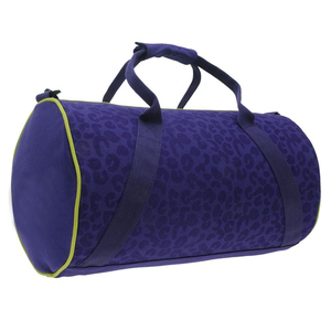 Bolsa Deportiva Morada con Estampado de Leopardo y Ribete Verde, Bolsa de Viaje para Gimnasio y Fitness, Material de Poliéster, Cierre de Cremallera, Diseño Duradero - Product Image 6