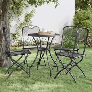Chaises pliantes de patio 4 pièces anthracite en maille métallique déployée Sièges confortables - Product Image 1