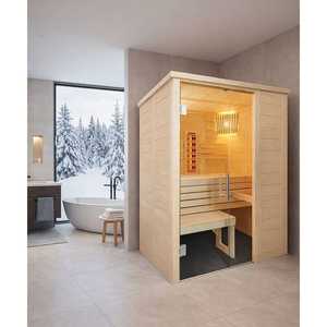 new Alaska Mini Infra+ 2-Person Hybrid <b>Home</b> <b>Sauna</b> Linden Wood Indoor Residential <b>Sauna</b> Room - Product Image 2