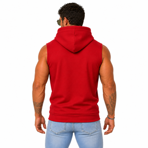 Chaleco Deportivo Personalizado para Hombre, Sudadera sin Mangas con Bolsillo Canguro, Color Sólido - Product Image 2