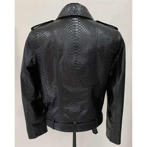 Chaqueta de Invierno de Piel de Serpiente para Hombre, de Alta Calidad, Ecológica, con Logotipo Personalizado, Estilo Vintage, Cortavientos - Product Image 2