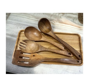 Cuillère de cuisson en acacia faite à la main du Vietnam pour ramasser la farine et le sucre salade de fruits vaisselle maison Restaurant fête cuisine - Product Image 4