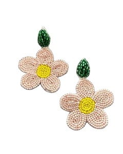 Boucles d'oreilles brodées colorées faites à la main en Inde, broderie de perles de rocaille pour femmes et filles - Product Image 1