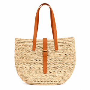 กระเป๋าถือสานจากวัสดุธรรมชาติ RIYA BAG รุ่น SISAL สำหรับผู้หญิง พร้อมหูรัดแบบหัวเข็มขัด จุของได้เยอะ เหมาะสำหรับไปทะเล สะพายไหล่ ดีไซน์เรียบง่าย หูหิ้วสองข้าง ทำจากโพลีเอสเตอร์ - Product Image 1