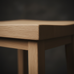 Tabouret de bar haut en bois d'hévéa massif, rond, moderne, minimaliste, mobilier de maison durable et léger - Product Image 5