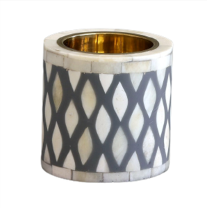 Porte-bougie de luxe en os incrusté, fait main, traditionnel, vintage, écologique, à prix abordable - Product Image 1