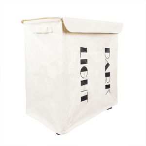 Cesto Portabiancheria Pieghevole Bianco RT con Coperchio e Ruote, Struttura in Filo di Ferro, Design Richiudibile - Product Image 3