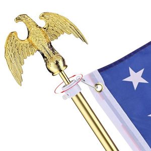 2 Pack 6FT Telescoping Indoor Flag Pole Kit Aluminum Gold Eagle Topper and 3x5FT Embroidered Stars US Flag Base - Product Image 5
