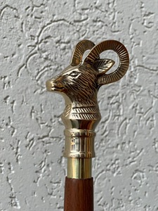 Bâtons de marche rustiques modernes en bois naturel écologique avec poignée en laiton poli, idéaux pour les cadeaux - Product Image 2