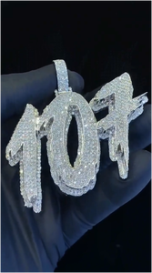 Collier pendentif personnalisé en argent sterling 925 plaqué or avec diamant Moissanite VVS D, chaîne tendance Hip Hop, lettre de nom personnalisée - Product Image 4