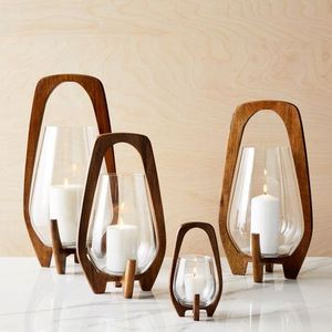 Modern Black Wooden <b>Lantern</b> <b>Candle</b> Holder Tall Decorative Floor <b>Lantern</b> for Home Wedding Decor black rustic wooden <b>lantern</b> - Product Image 2