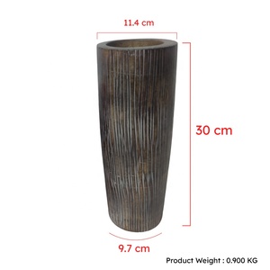 Jarrón alto para centros de mesa boda 100% mango indio madera marrón antiguo hecho a mano Hogar y jardín decoración florero jardineras - Product Image 2