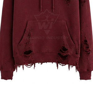 Sudaderas con Capucha Estilo Streetwear para Mujer, Algodón Premium, Fabricación OEM ODM, Sudaderas Casuales con Efecto Desgastado - Product Image 6