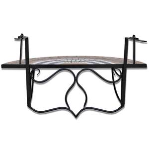Table de jardin pliable de taille moyenne, couleur terre cuite blanche avec structure en fer noir, pour usage extérieur - Product Image 5