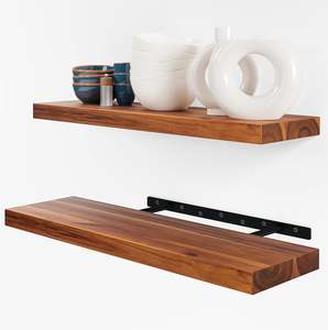 Acacia Wood Rustic <b>Wall</b>-<b>Mounted</b> <b>Shelf</b> - Handcrafted & Versatile | Aqdus Saleem - Product Image 1