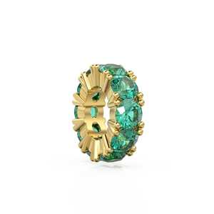 Breloque Ronde en Or Italien 14 carats avec Émeraude, Breloque Roue Émeraude Verte, Support de Breloque Ronde, Bague Éternité avec Pierre Ronde Pierre de Naissance de Mai - Product Image 1