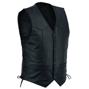 Chaleco de cuero sin mangas a la moda para hombre, talla grande, fabricante pakistaní de chalecos de cuero. - Product Image 2