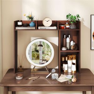 Libreria da Scrivania in Noce con Supporto Monitor 27FT/68.58cm (93.98x25.40x73.66cm) in Legno Ingegnerizzato e Kit Anti-Ribaltamento - Product Image 5