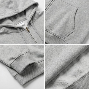 Sweat à capuche surdimensionné North Approach avec fermeture éclair et poche avant, unisexe, décontracté, gris, en coton French Terry - Product Image 4
