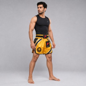 Comfortable Muay Thai shorts featuring breathable fabric flexible design and superior mobility for active <b>athletes</b> - Product Image 4