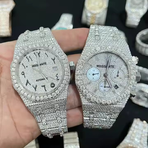 Reloj de Cuarzo Estilo Diamante Real para Hombre con Piedras de Moissanita, Reloj de Cuarzo Moderno y Lujoso para Hombre - Product Image 4