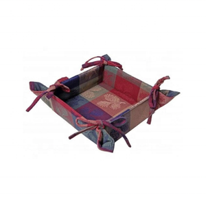 Premium 100% coton lavable écologique organisateur garde le pain frais Table à manger en gros Plaid brodé paniers à pain - Product Image 6