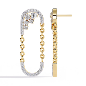 Boucles d'oreilles AJRETAIL en diamant naturel taille brillant rond de 0,48 ct - Or 14 carats, couleur HI, clarté VS-SI, design boucle céleste, style luxueux - Product Image 4