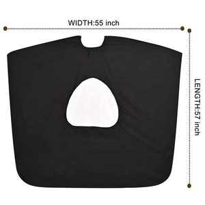 Cape de Barbier Noire Personnalisable Premium avec Panneau Avant Transparent Style Fête Quatre Saisons - Product Image 2