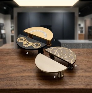 Poignée de porte de placard de cuisine en laiton noir graphite moderne de luxe, poignée décorative pour tiroir de meuble, vente en gros en vrac pour l'exportation - Product Image 1