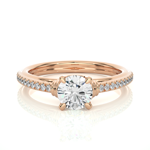 Anillo de Diamantes de Corte Redondo de 1.23CT, Anillo de Diamantes Naturales en Oro de 18K, Joyería de Diamantes de Lujo Personalizada para Boda y Compromiso - Product Image 1
