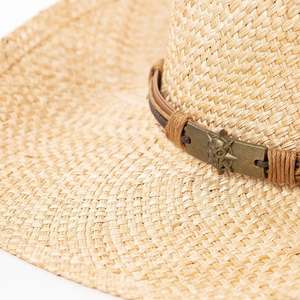 Chapeau Fedora en paille naturelle personnalisé, fait main, pour l'été, de haute qualité, durable, léger, couleur et logo personnalisables, pour hommes et femmes - Product Image 4