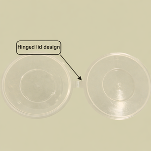 1oz Biodegradable Reusable Sauce Cup with Hinged <b>Lid</b> Freezer Safe & Recyclable - Product Image 4