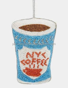 Ornement suspendu en acier inoxydable en forme de pomme, fait à la main, avec des perles, broderie de lettres, souvenir décoratif, cadeau pour la maison, fête de Noël - Product Image 3